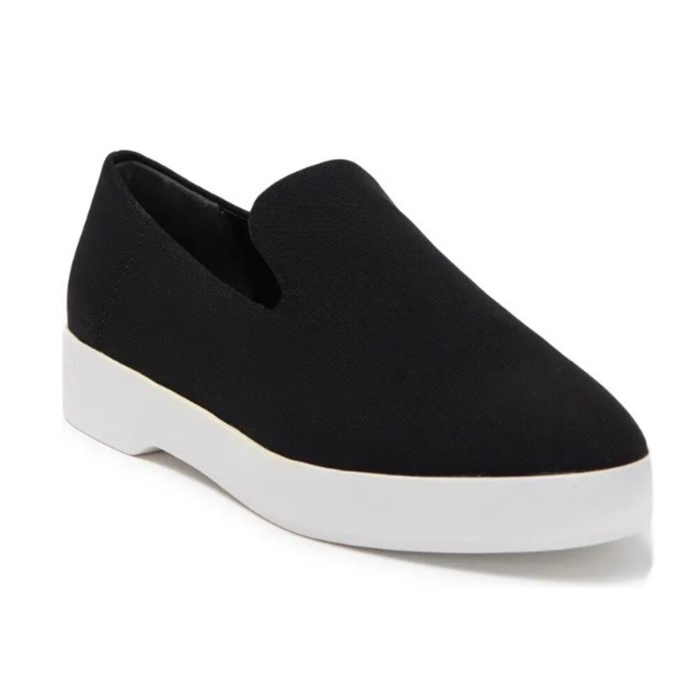 Donna Karan New York Womens 8M Pia Stretch Black Platform Loafer Flat NEW